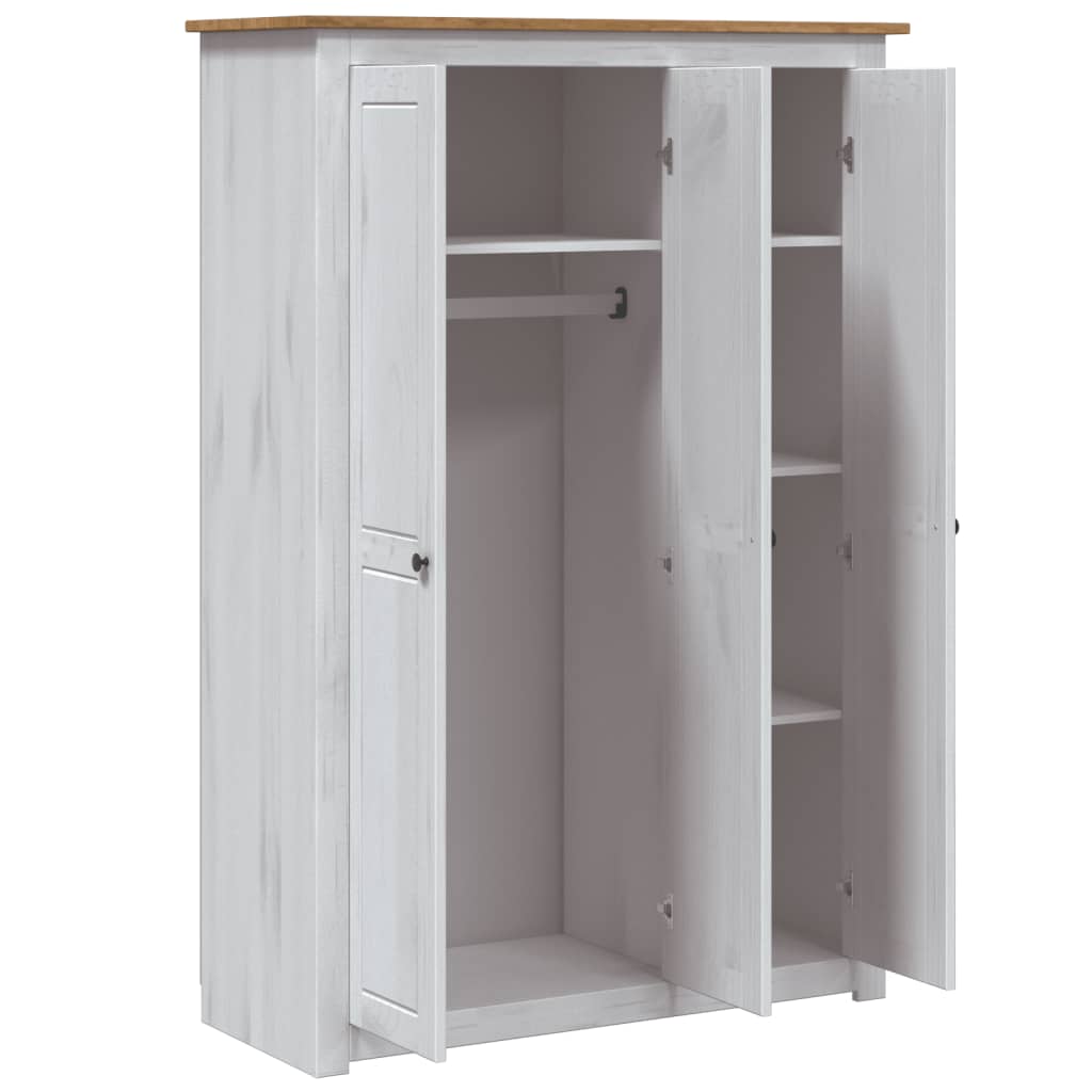 Pin Massif Garde-robe Gris Penderie vente Armoire Rangement Vêtements Maison vidaXL