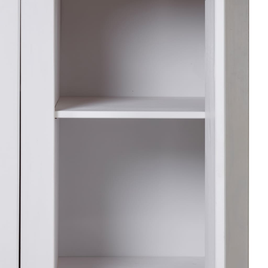 Pin Massif Garde-robe Gris Penderie Armoire Rangement Vêtements officiel Maison vidaXL