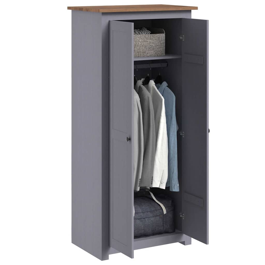 Thumbnail - vidaXL Kleiderschrank Grau 80x50x171,5 cm Kiefernholz Panama