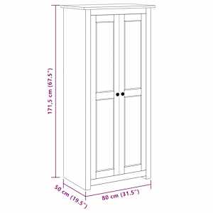 Šatní skříň 80 x 50 x 171,5 cm masivní borovice řada Panama - obrázek 9