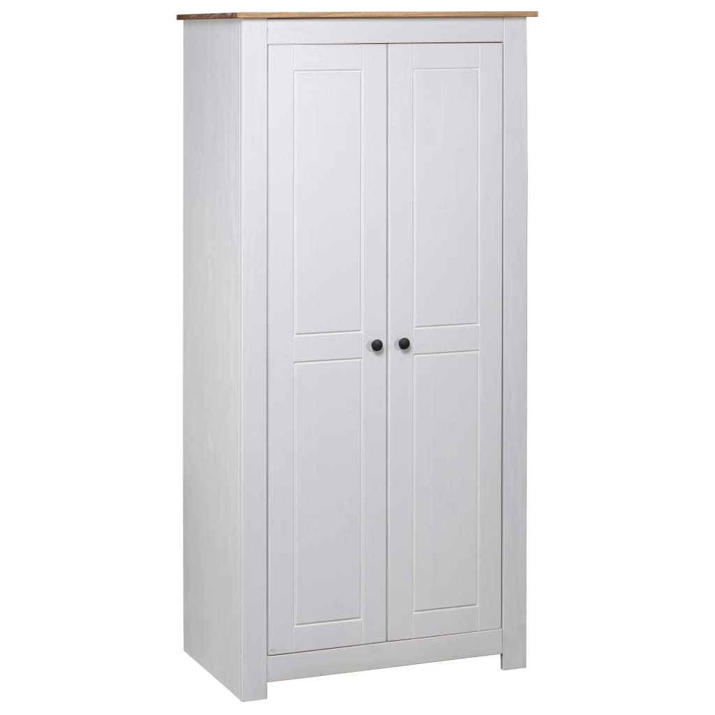 Image of vidaXL Wardrobe White 80x50x171.5 cm Solid Pine Panama Range