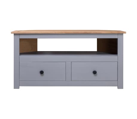 vidaXL Corner TV Cabinet Grey 93x49x49 cm Solid Pine Panama Range