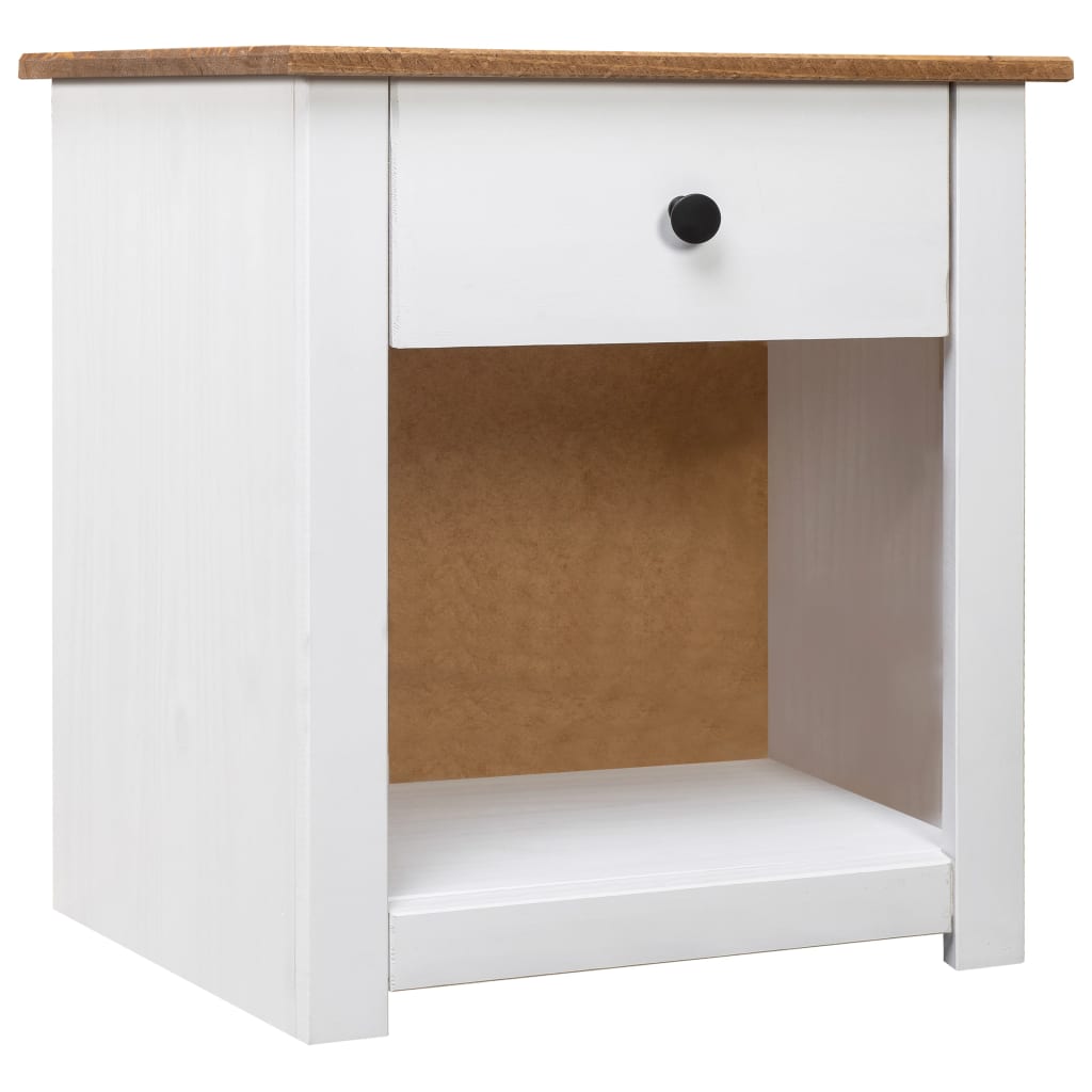 vidaXL natbord Panama-serien 46x40x57 cm massivt fyrretræ hvid
