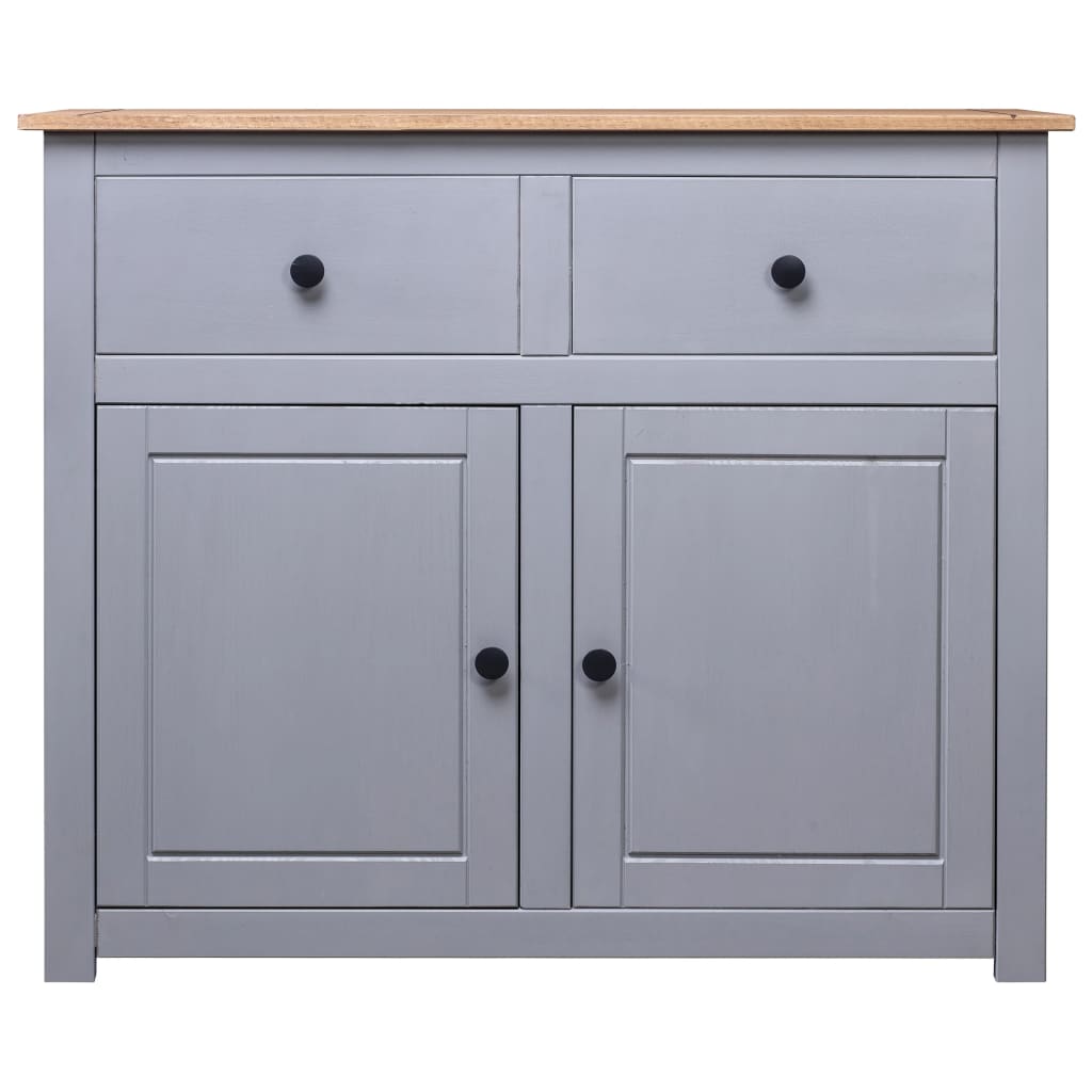 Buffet Gris 93x40x80 Cm Pin Solide Assortiment Panama VidaXL 13 width=274