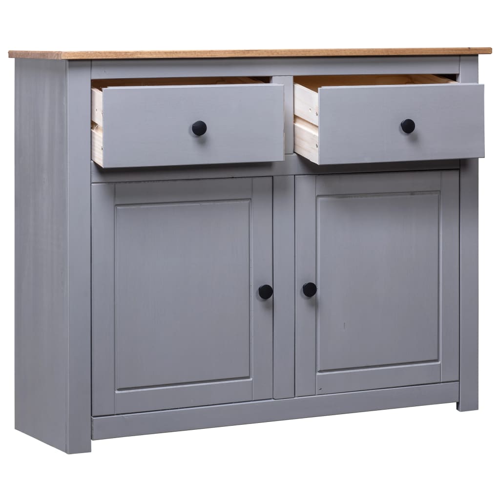 Buffet Gris 93x40x80 Cm Pin Solide Assortiment Panama VidaXL 14 width=274