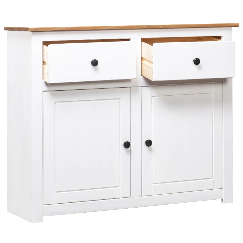 Buffet Blanc 93x40x80 Cm Pin Gamme Panama VidaXL 14 width=274
