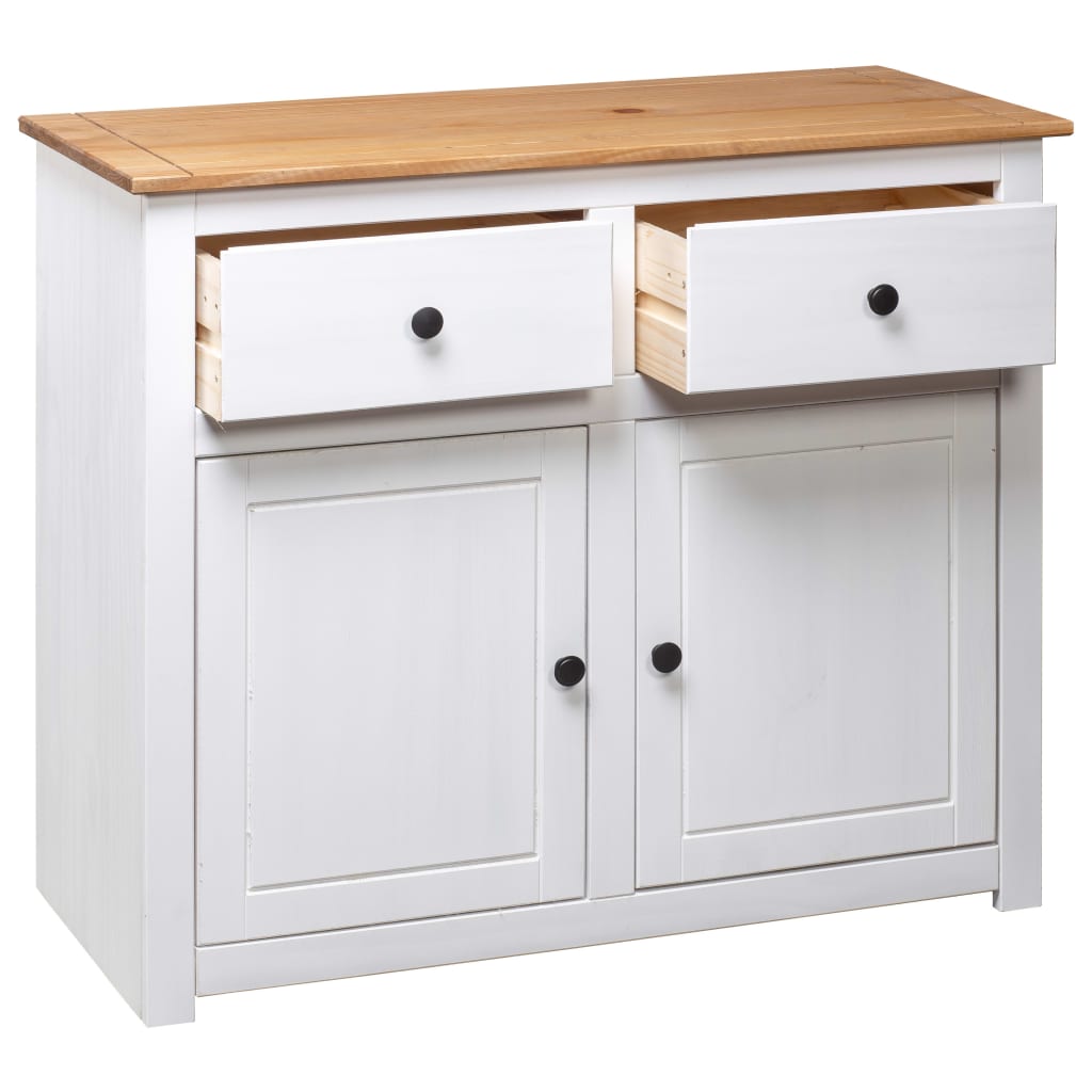 Buffet Blanc 93x40x80 Cm Pin Gamme Panama VidaXL 17 width=274