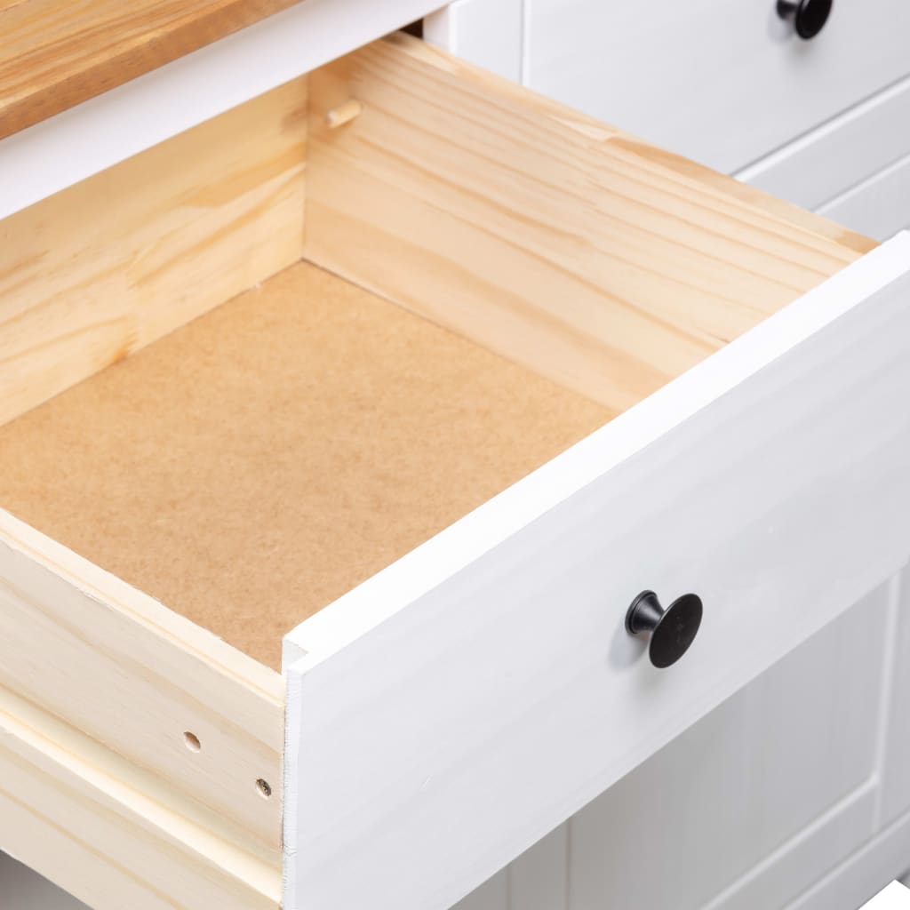 Buffet Blanc 93x40x80 Cm Pin Gamme Panama VidaXL 20 width=274