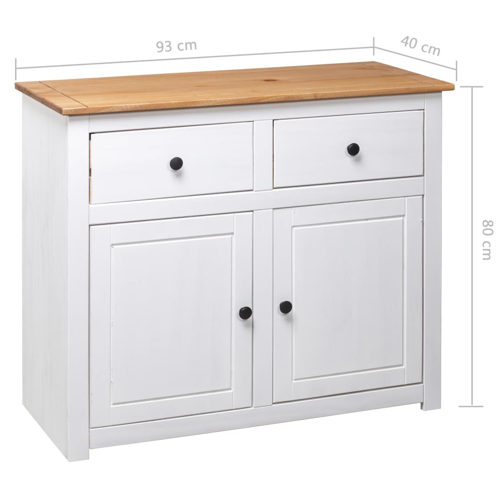 Buffet Blanc 93x40x80 Cm Pin Gamme Panama VidaXL 21 width=274