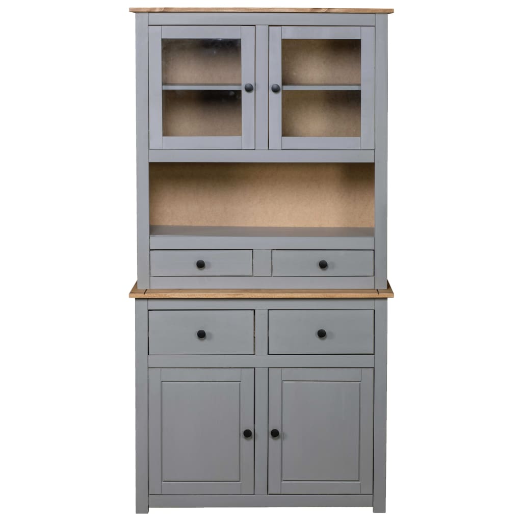 Thumbnail - vidaXL Highboard Grau 93x40,5x180 cm Kiefernholz Panama