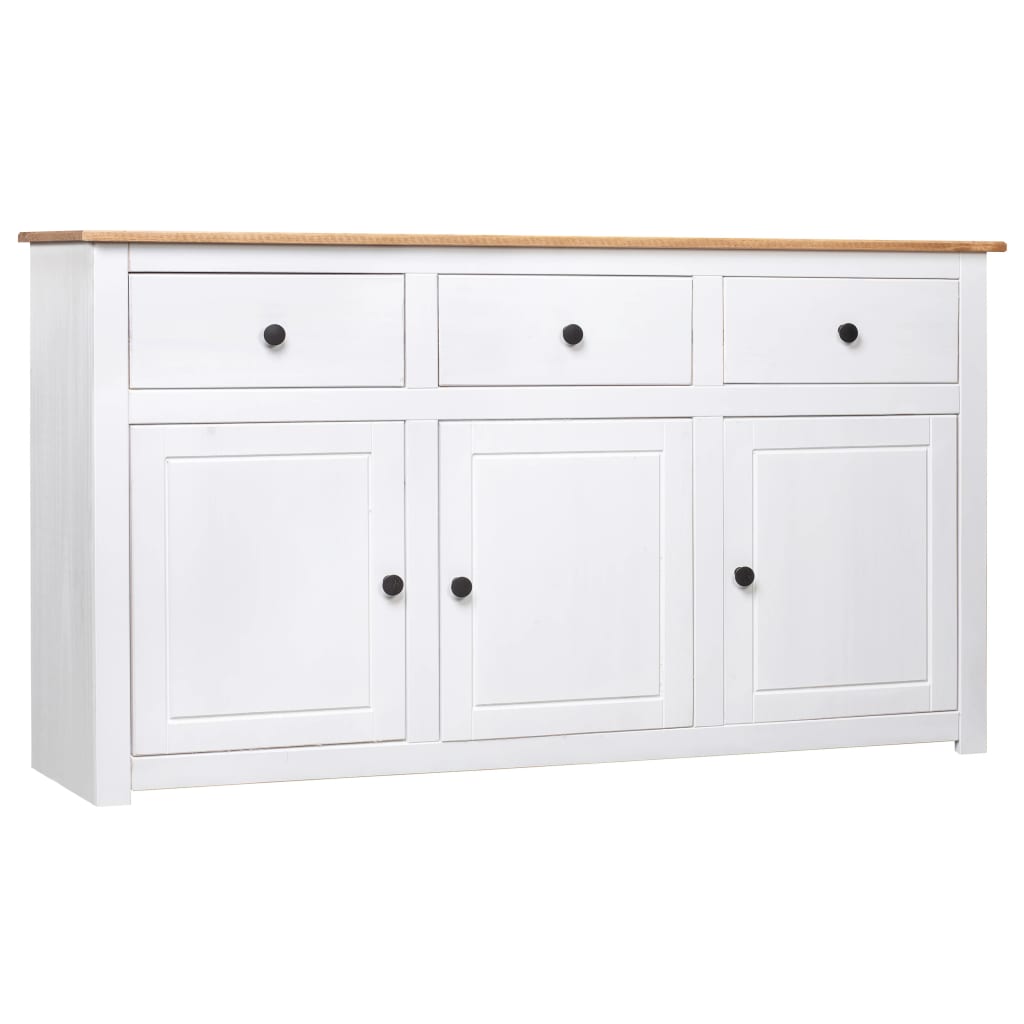 vidaXL Servantă, alb, 135 x 40 x 80 cm, lemn masiv de pin, gama Panama vidaXL