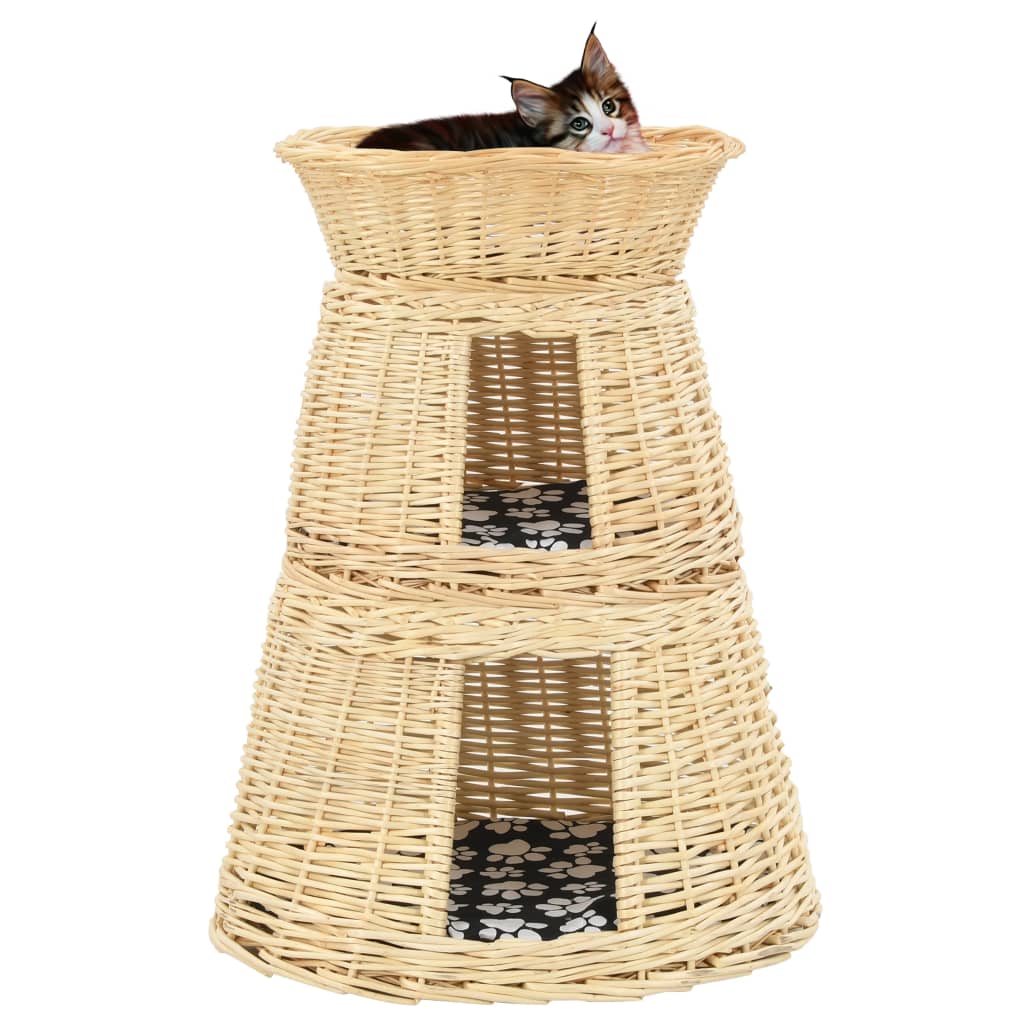 Petrashop  3dílný pelíšek pro kočky s poduškami 47x34x60 cm přírodní vrba