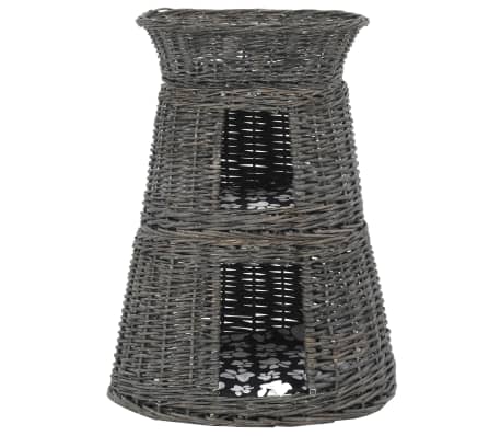 vidaXL Jeu de panier pour chats 3 pcs avec coussins Gris 47x34x60 cm