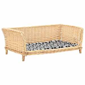 vidaXL koerapesa pehmendusega 90 x 54 x 35 cm looduslik paju