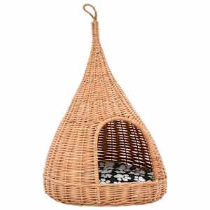 vidaXL kassimaja pehmendusega, 40 x 60 cm looduslik paju tipi telk