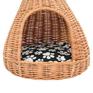 Domeček pro kočky s poduškou 40 x 60 cm přírodní vrba týpí - obrázek 7