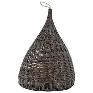 Domeček pro kočky s poduškou šedý 40 x 60 cm přírodní vrba týpí - obrázek 5
