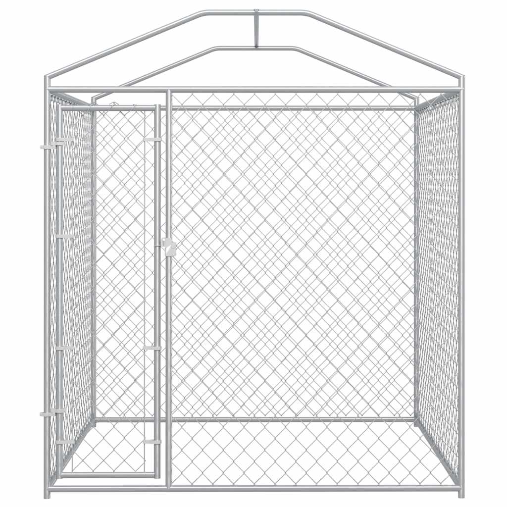 vidaXL Outdoor Dog Kennel with Canopy Top 78.7"x78.7"x88.6" 