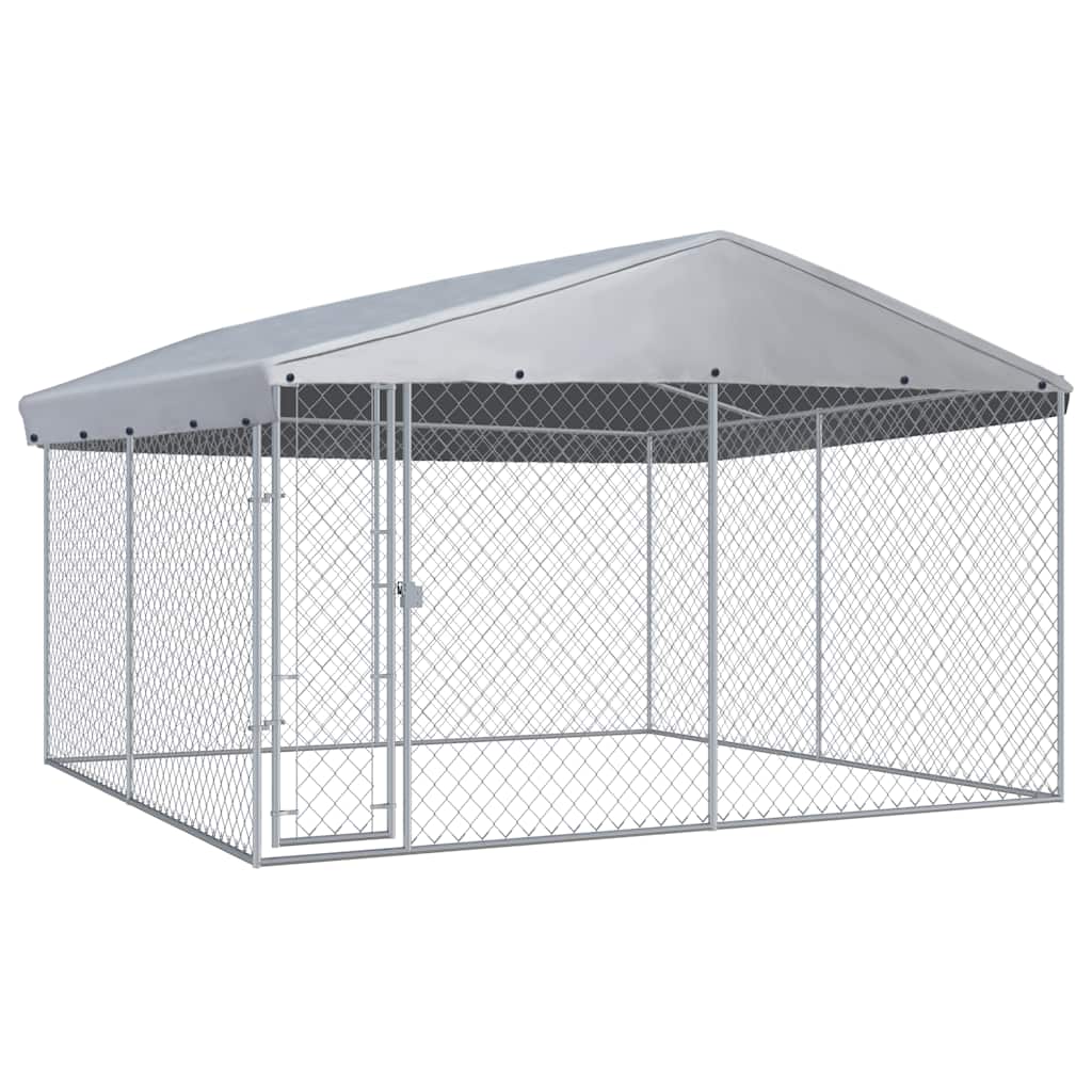 

vidaXL Outdoor Dog Kennel with Roof 150.4"x150.4"x88.6"