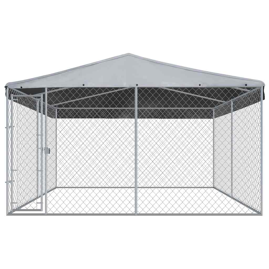 

vidaXL Hondenkennel voor buiten met dak 382x382x225 cm