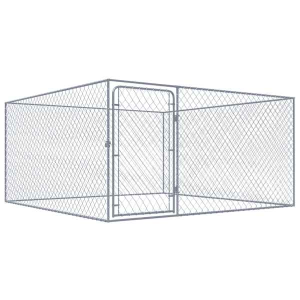 vidaXL koeraaedik, tsingitud teras, 2 x 2 x 1 m