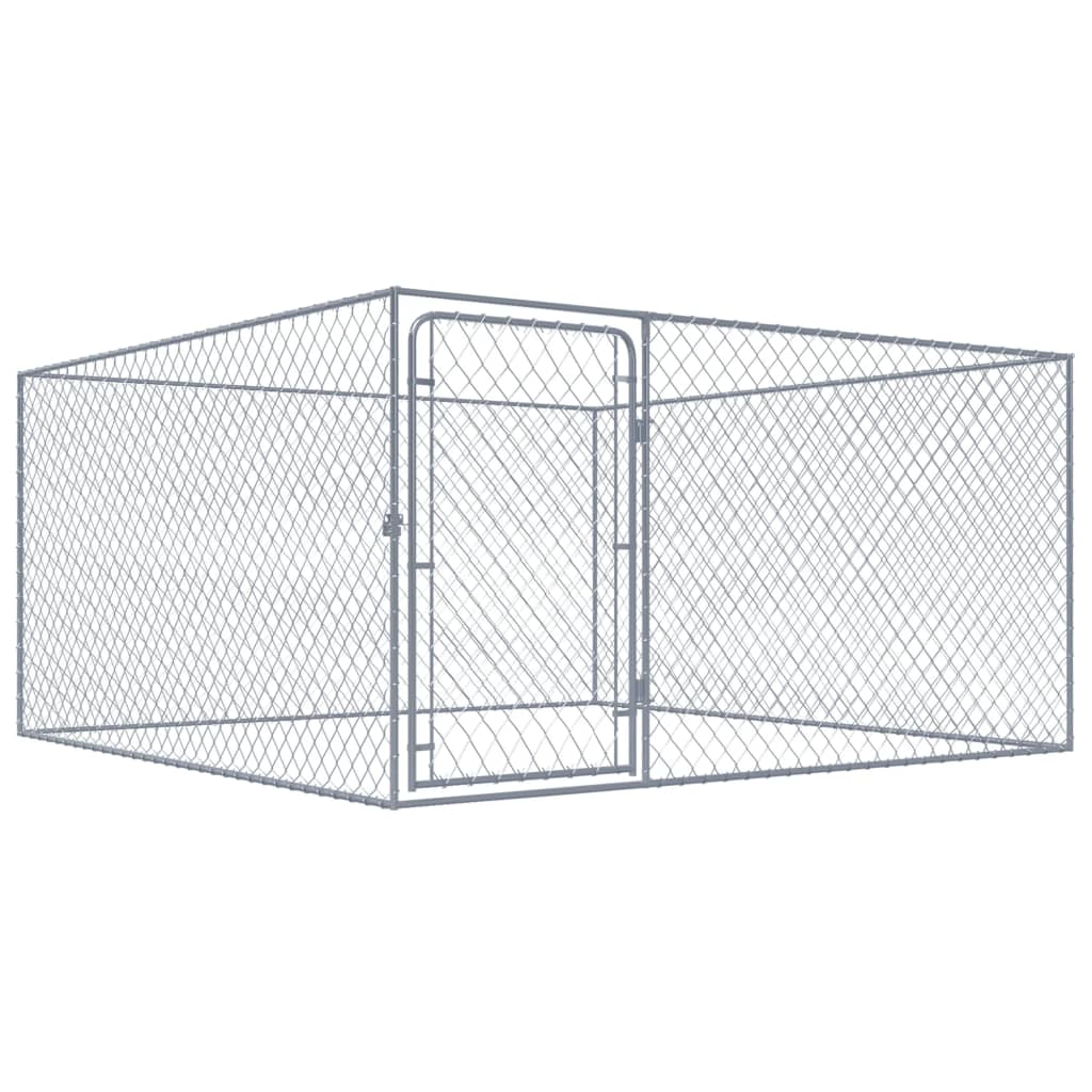 vidaXL Padoc pentru câini de exterior, 2 x 2 x 1 m, oțel galvanizat