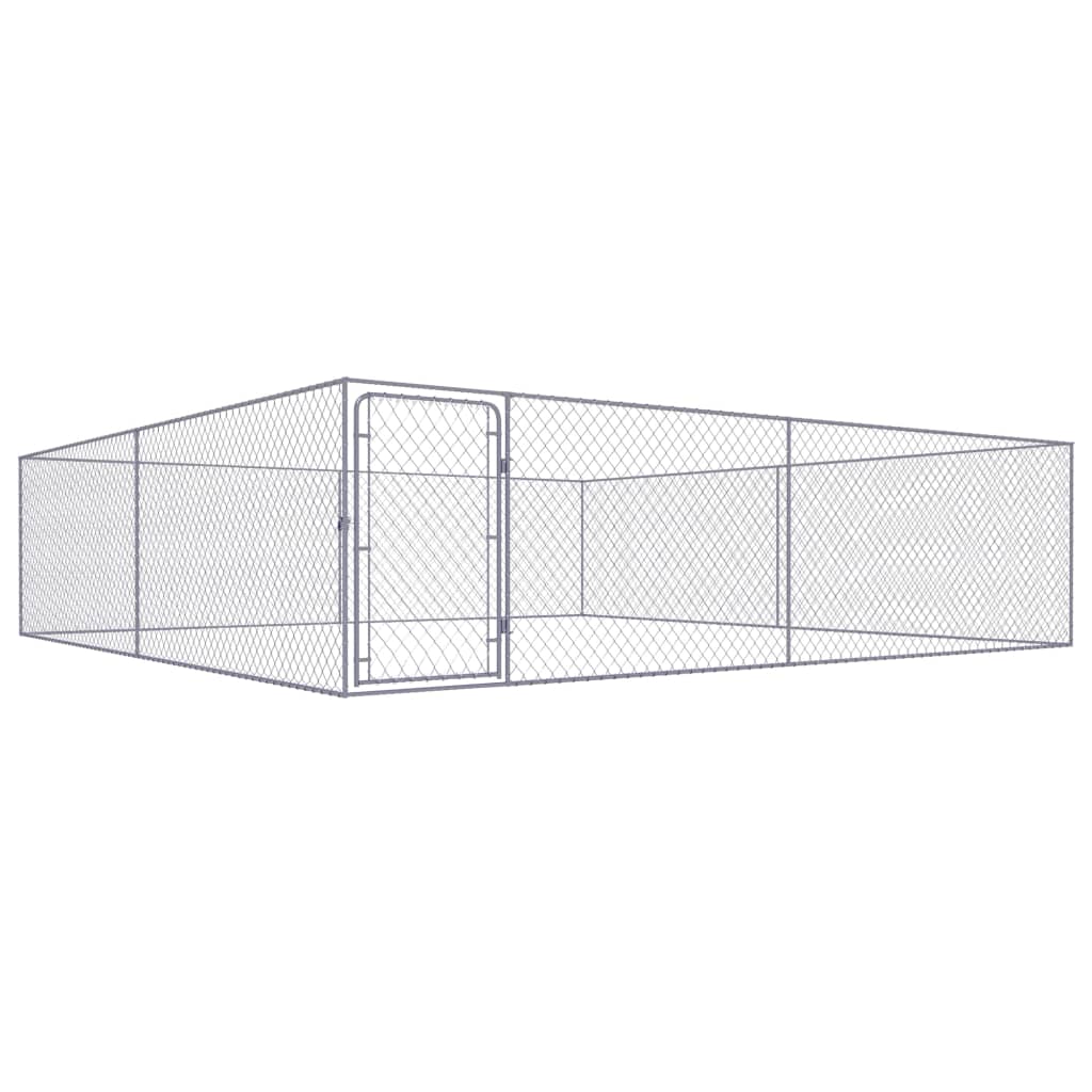 vidaXL Padoc pentru câini de exterior, 4 x 4 x 1 m, oțel galvanizat 