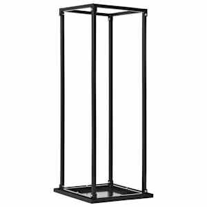 vidaXL k&uuml;ttepuude rest alusega, must, 37 x 37 x 113 cm, teras