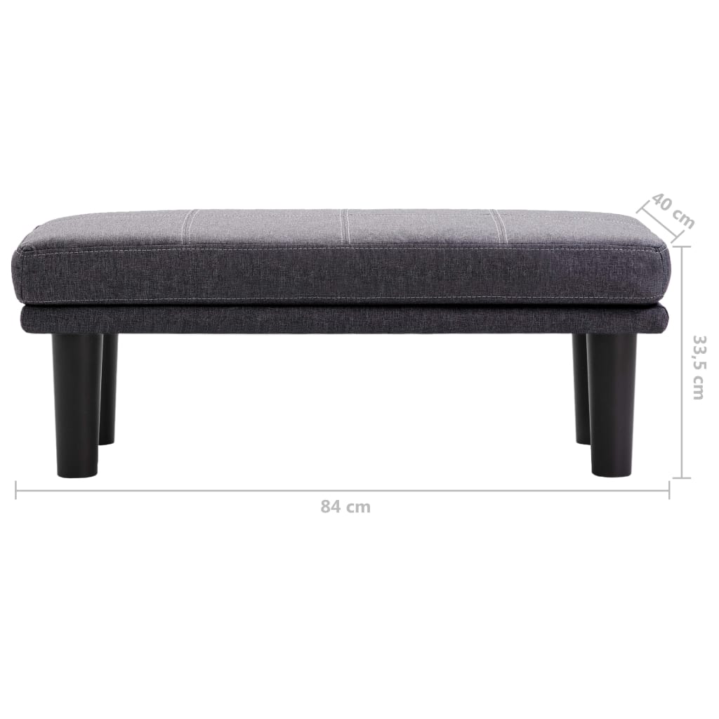 2-местен диван, тъмносив, текстил