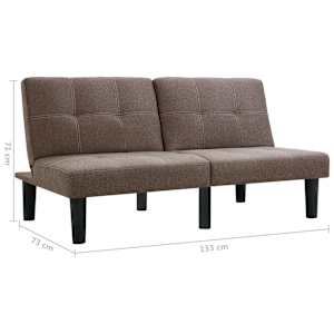 2místná pohovka hnědá textil - obrázek 11