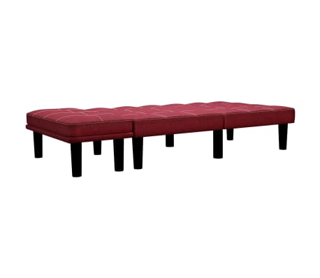 vidaXL Dvivietė sofa, raudonojo vyno spalvos, audinys