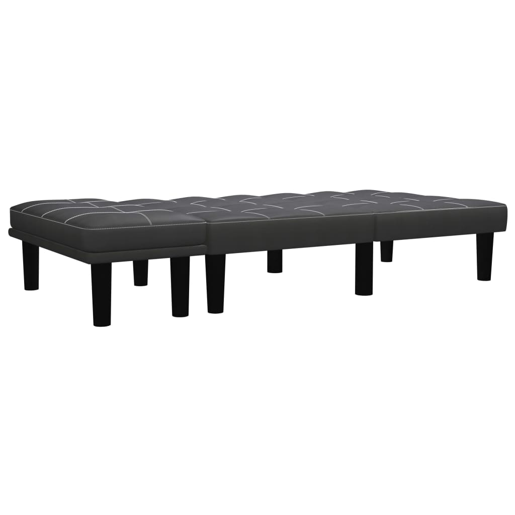 vidaXL Sofa 2-Sitzer Schwarz Kunstleder