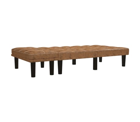 vidaXL 2-personers sofa imiteret ruskind brun