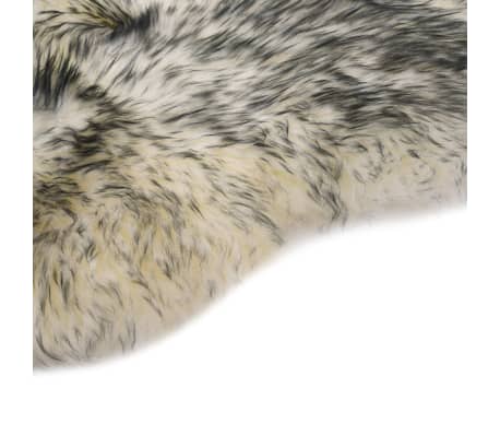 vidaXL Tapis en peau de mouton 60 x 90 cm M&eacute;lange de gris fonc&eacute;
