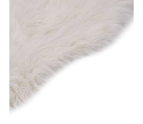 vidaXL ラグ 60x90cm 合成羊皮 (フェイクシープスキン) ホワイト