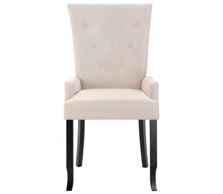 vidaXL Sillas de comedor con reposabrazos 6 unidades de tela beige