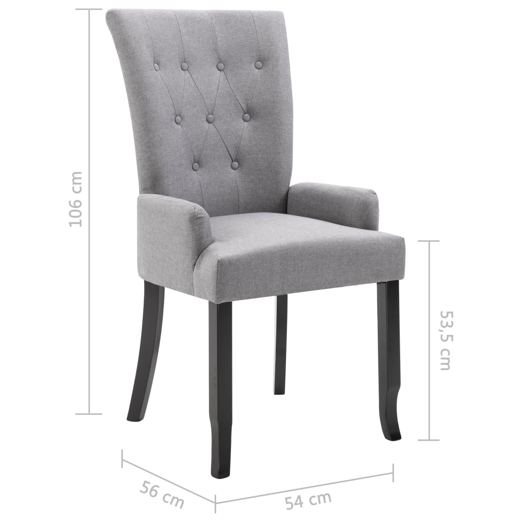Dining Chairs Accent Dining Chair with Armrests for Home Kitchen Fabric vidaXL