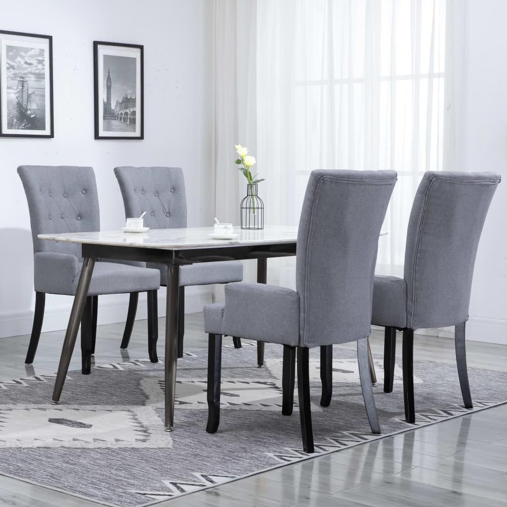 Dining Chairs Accent Dining Chair with Armrests for Home Kitchen Fabric vidaXL