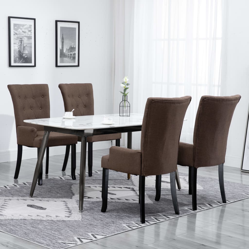 Dining Chairs Accent Dining Chair with Armrests for Home Kitchen Fabric vidaXL