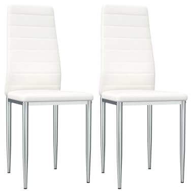 Vidaxl Dining Chairs 2 Pcs White Faux Leather Com Au
