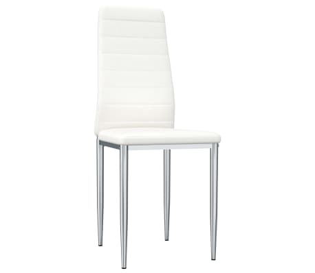 vidaXL Valgomojo kėdės, 2vnt., baltos spalvos, dirbtinė oda