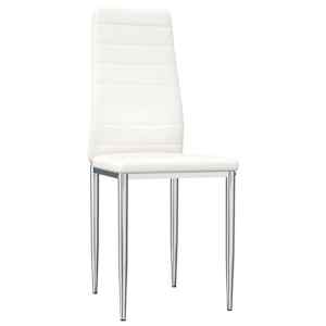 vidaXL Valgomojo kėdės, 4vnt., baltos spalvos, dirbtinė oda