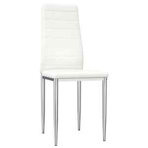 vidaXL Valgomojo kėdės, 6vnt., baltos spalvos, dirbtinė oda