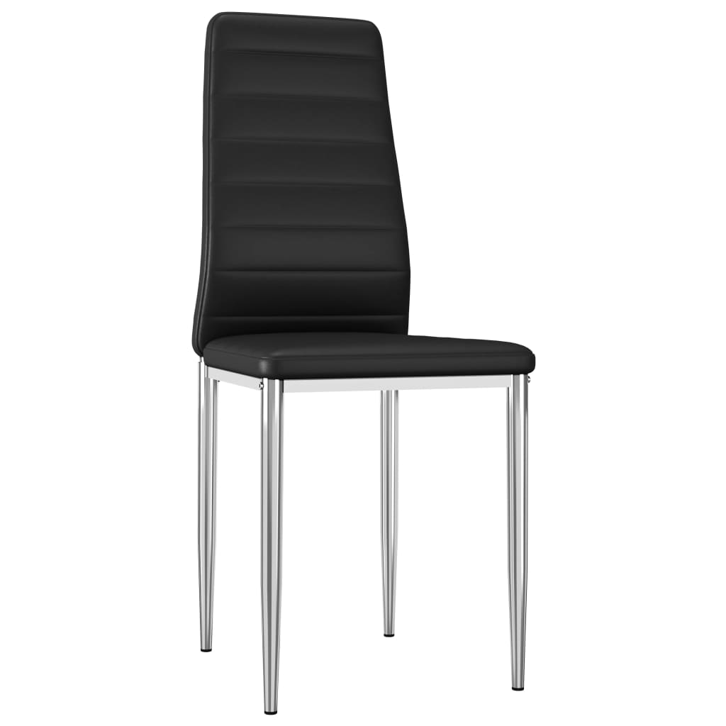 vidaXL Krzesła stołowe, 4 szt., czarne, sztuczna skóra