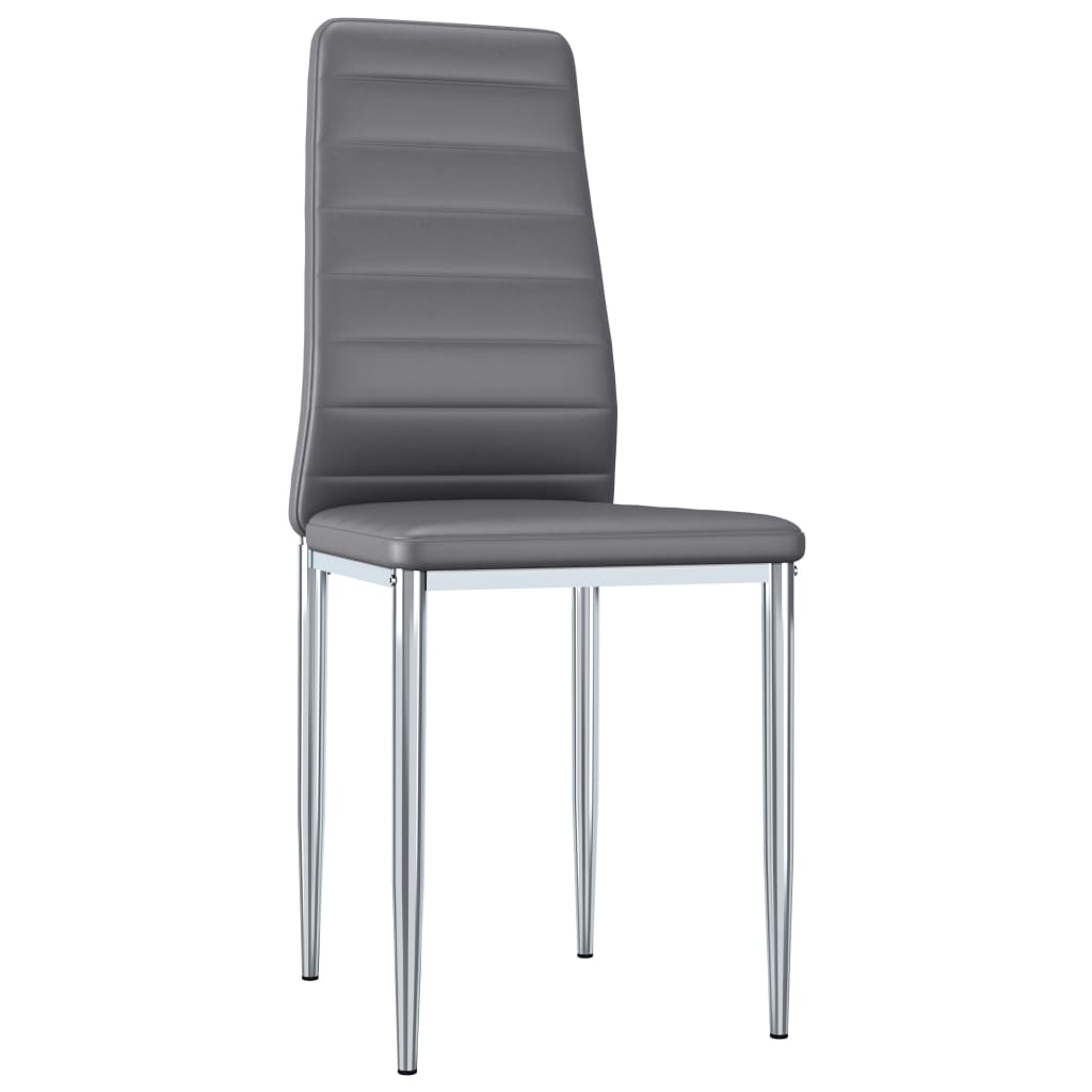 vidaXL Krzesła stołowe, 6 szt., szare, sztuczna skóra