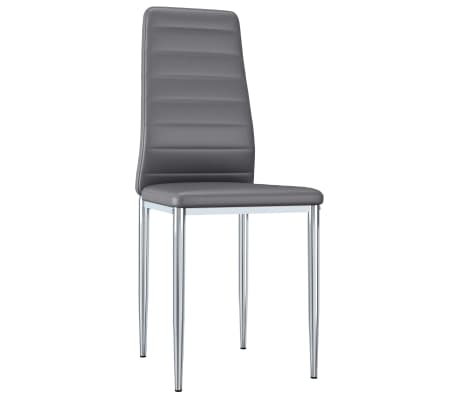vidaXL Krzesła stołowe, 6 szt., szare, sztuczna skóra