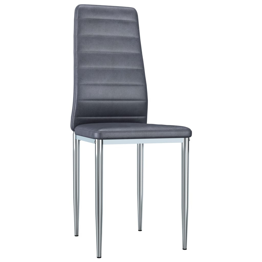 vidaXL Jídelní židle 2 ks šedé umělá broušená kůže