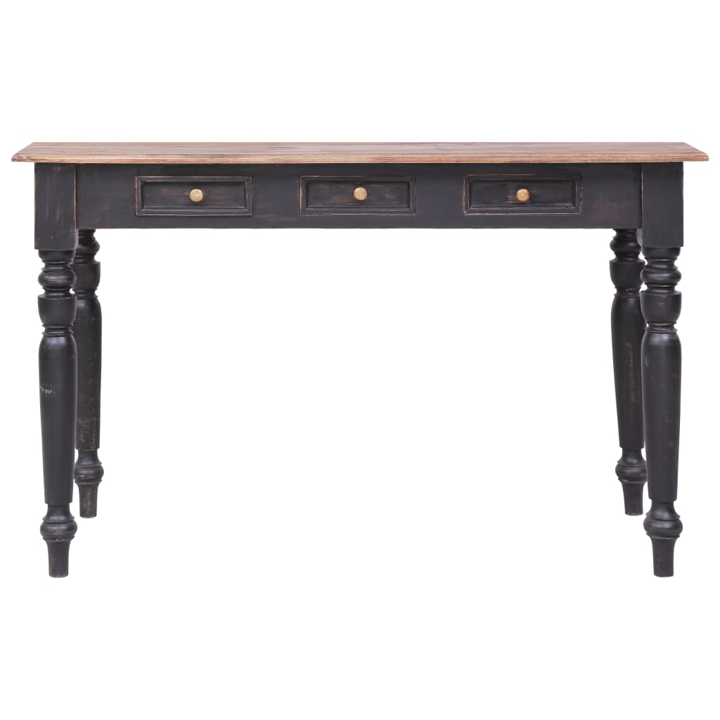 vidaXL Desk with 3 Drawers 117x57x75 cm Solid Mahogany Wood