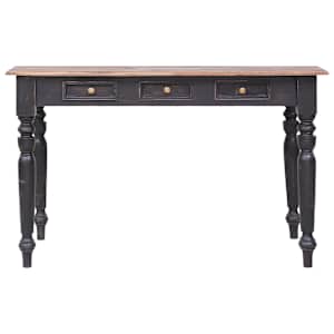 Psací stůl se 3 zásuvkami 117 x 57 x 75 cm masivní mahagon - obrázek 2