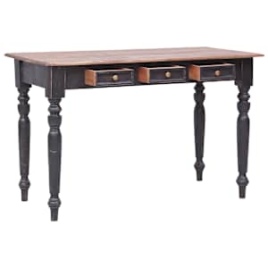 Psací stůl se 3 zásuvkami 117 x 57 x 75 cm masivní mahagon - obrázek 5